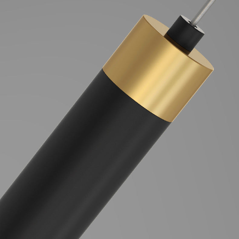 Luz de la isla de cilindro de estilo contemporáneo Luz de la isla de metal en negro