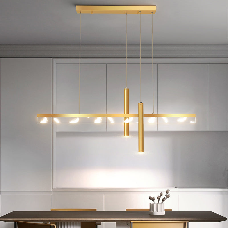 Zeitgenössischer Stil linearer Inselbeleuchtung Metal 3 Light Island Leuchten