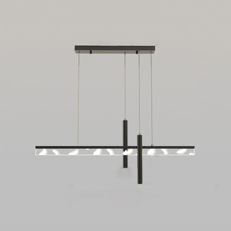 Contemporary Style Linear Island Lighting Metal 3 Light Island Light Fixtures