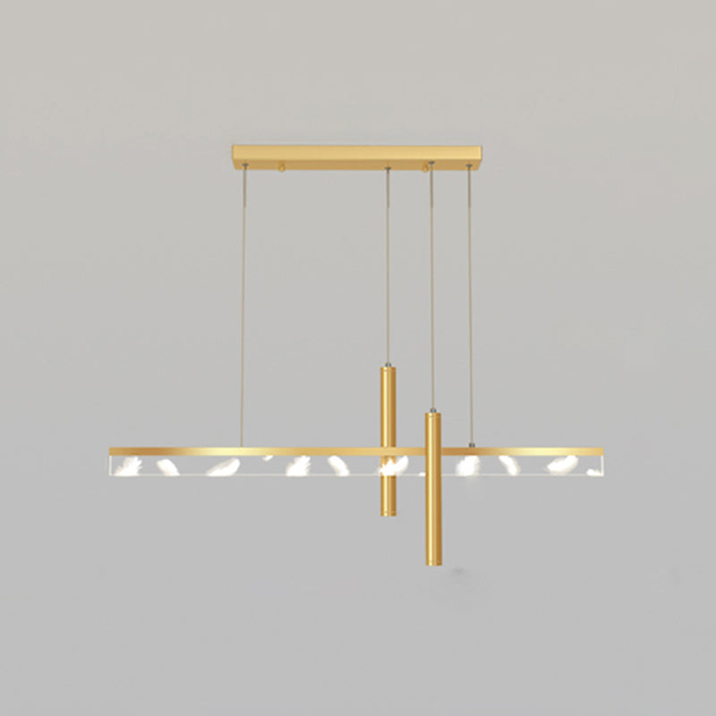 Contemporary Style Linear Island Lighting Metal 3 Light Island Light Fixtures