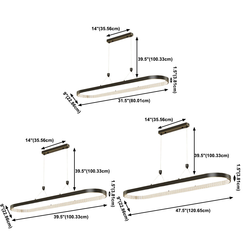 Style moderne de forme ovale ISLIDE ÉCLAIRAGE IDE METAL 1 PENDANT ISLAND