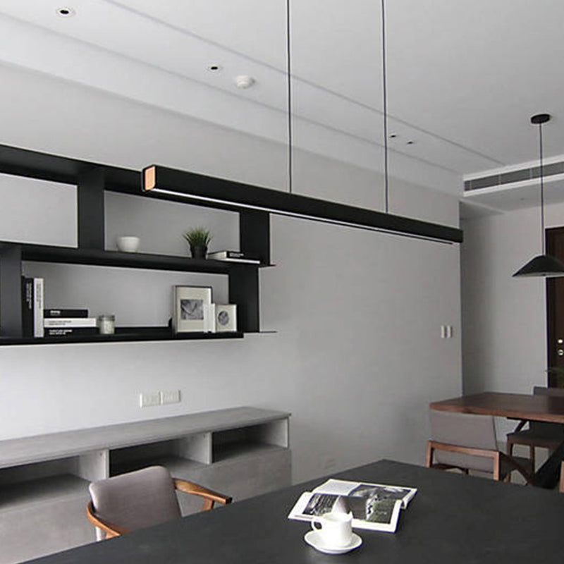 Éclairage d'île de forme linéaire de style moderne