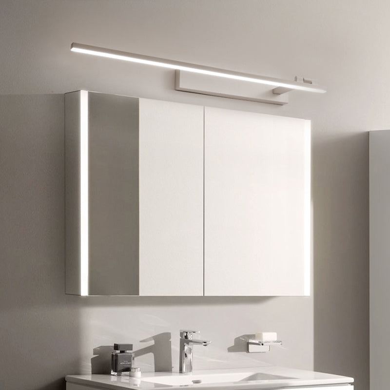 Modern Simple Style Iron Vanity Light Strip Shape LED Vanity Lamp for Shower Room