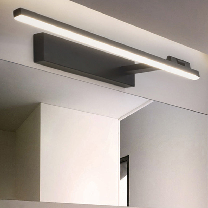 Modern Simple Style Iron Vanity Light Strip Shape LED Vanity Lamp for Shower Room