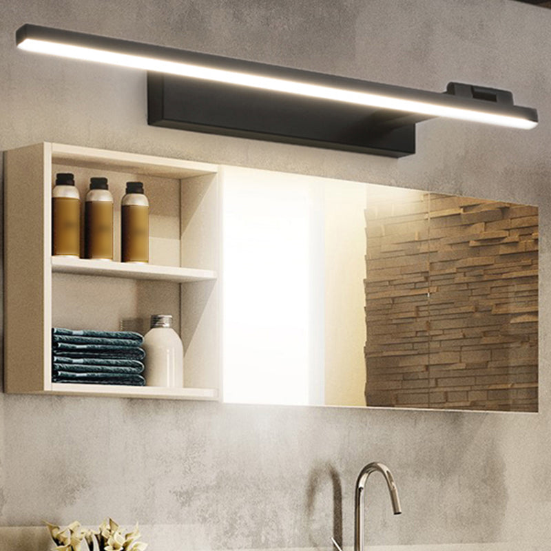 Modern Simple Style Iron Vanity Light Strip Shape LED Vanity Lamp for Shower Room