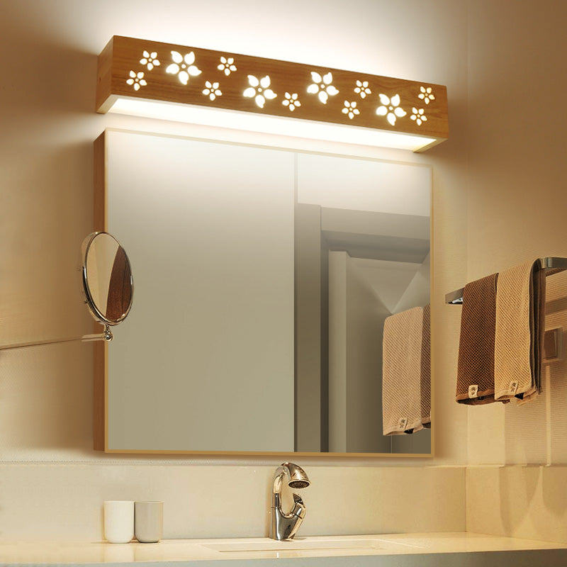 Lampada vanità di rettangolo di luce vanità in legno nordico con ombra acrilica per camera da letto