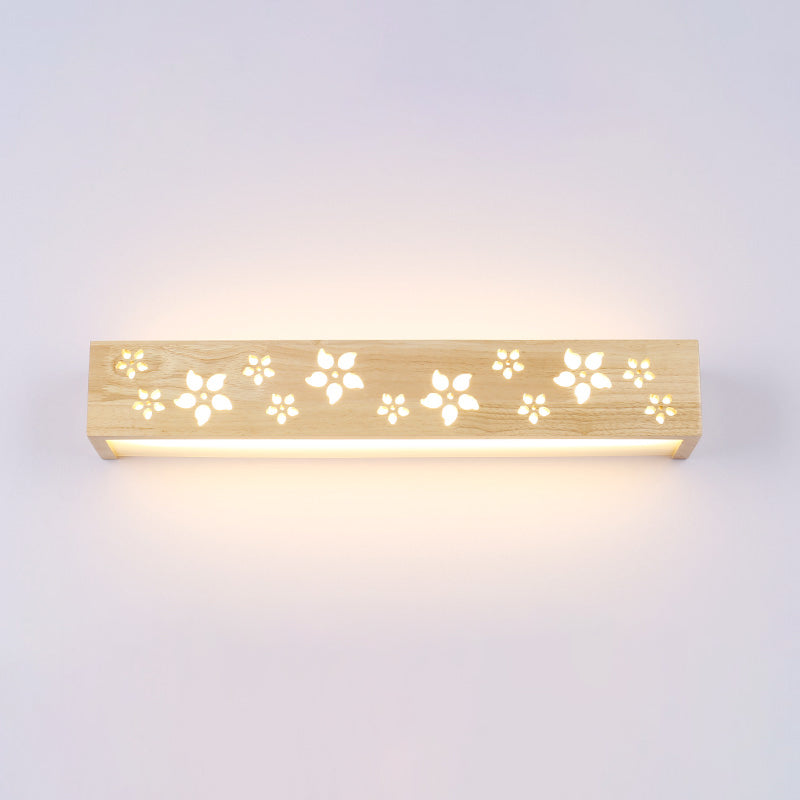 Lampada vanità di rettangolo di luce vanità in legno nordico con ombra acrilica per camera da letto