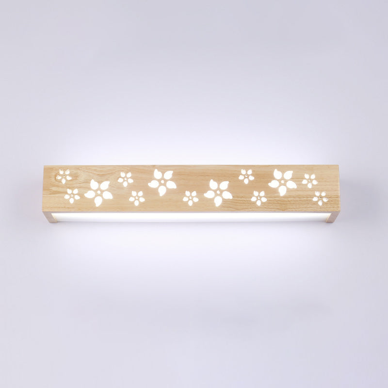 Lampada vanità di rettangolo di luce vanità in legno nordico con ombra acrilica per camera da letto