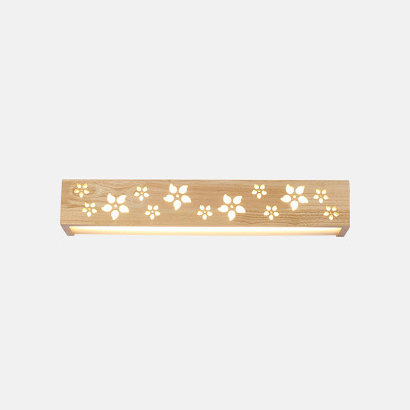 Lampada vanità di rettangolo di luce vanità in legno nordico con ombra acrilica per camera da letto
