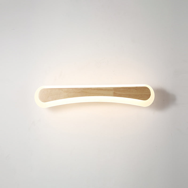 Iluminación de apliques de pared de madera Luz de montaje de pared LED simple para baño