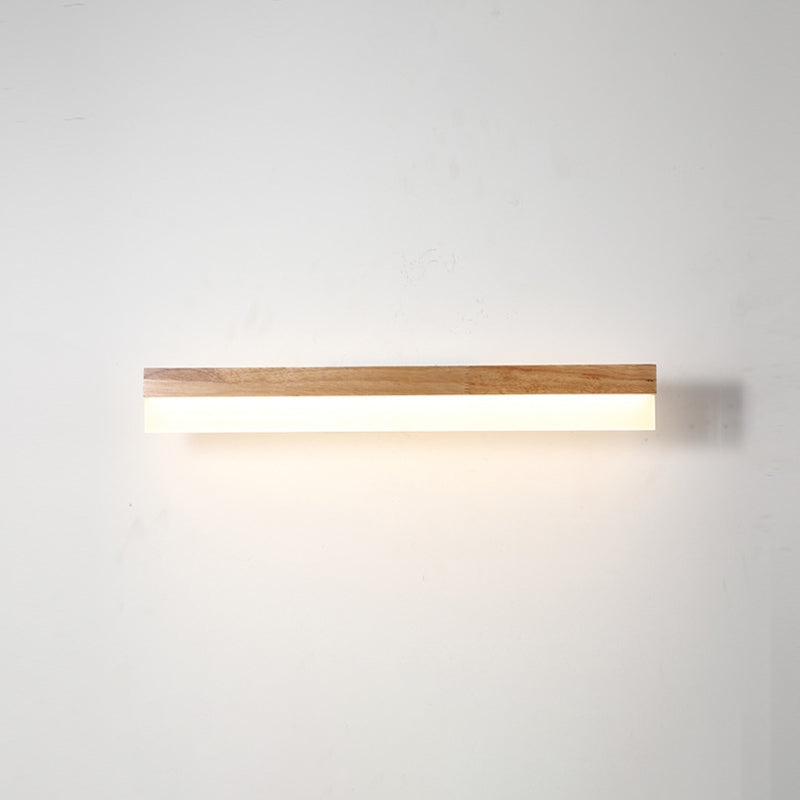 Iluminación de apliques de pared de madera Luz de montaje de pared LED simple para baño