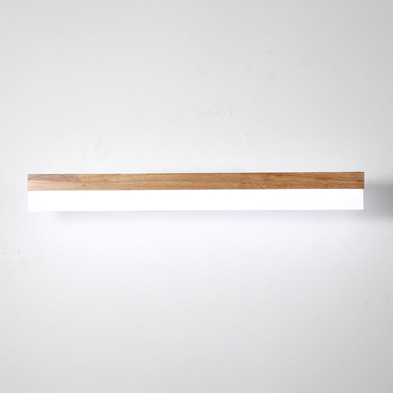 Iluminación de apliques de pared de madera Luz de montaje de pared LED simple para baño