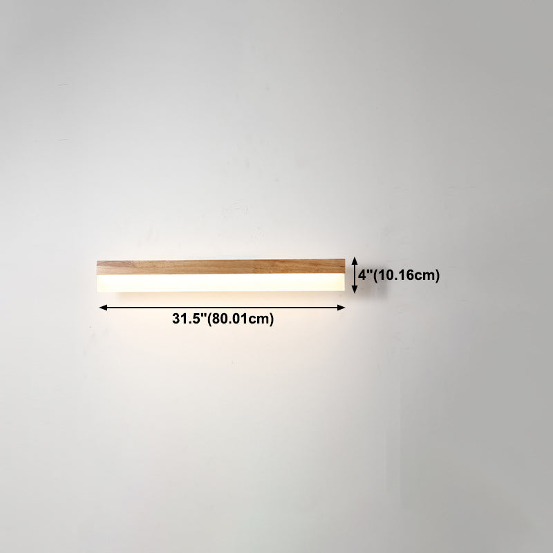 Iluminación de apliques de pared de madera Luz de montaje de pared LED simple para baño