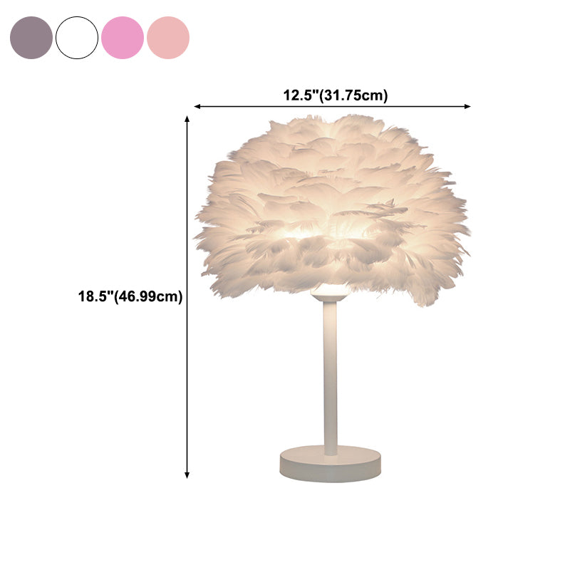 Luminaire de bureau métallique de style moderne lampe de bureau de plumes créatives pour chambre à coucher