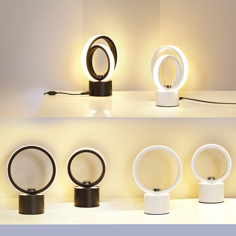 Style moderne linéaire table d'éclairage de table en métal lampe pour chambre à coucher