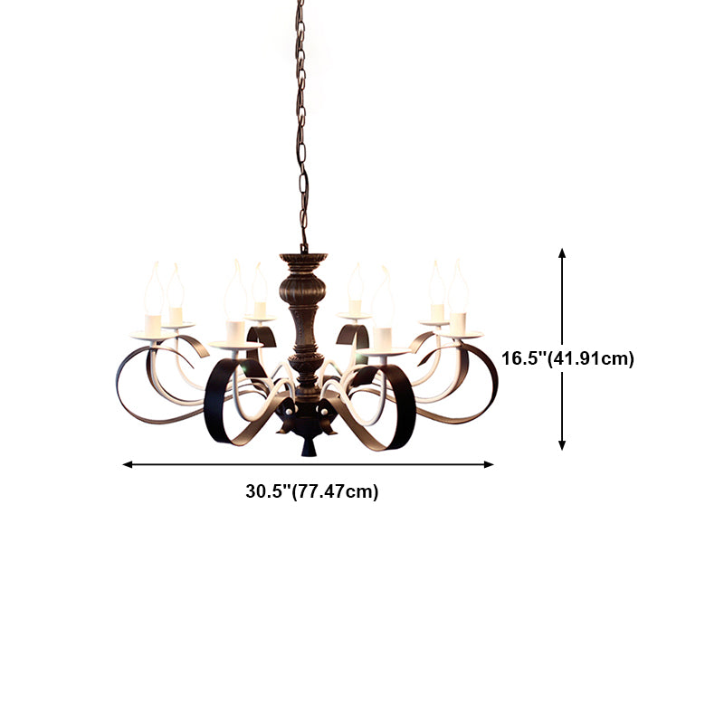 Luces de araña únicas tradicionales luces colgantes colgantes de metal en negro