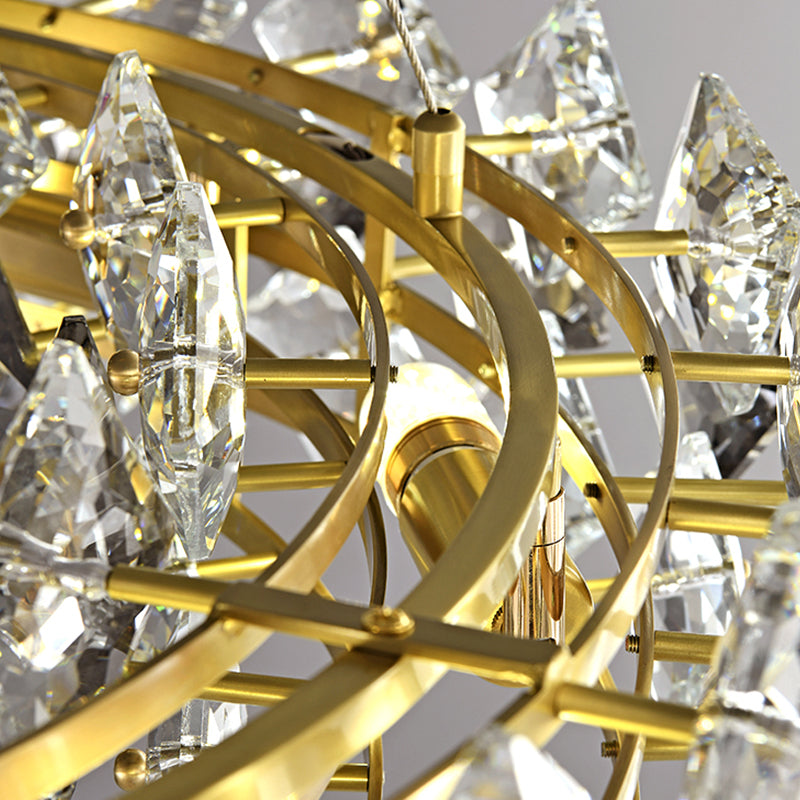 Geometrie vorm hanger kroonluchters hedendaagse stijl kristal kroonluchter lichten in goud