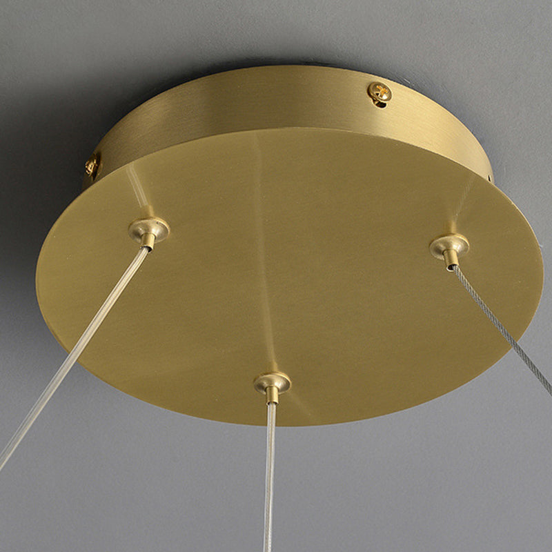 Postmodern Circle Chandelier Brass Chandelier Colgante en oro para comedor