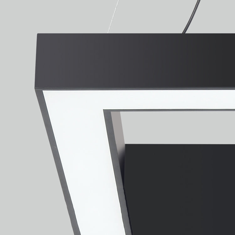 Metalen vierkante vorm hangend licht modern 1 licht spoelbevestiging verlichtingsarmaturen in zwart