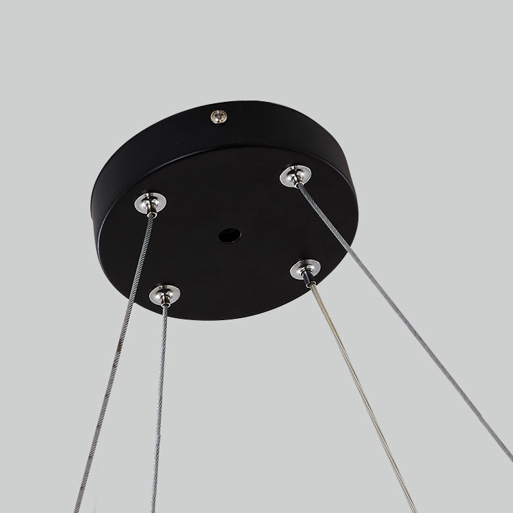 Metalen vierkante vorm hangend licht modern 1 licht spoelbevestiging verlichtingsarmaturen in zwart