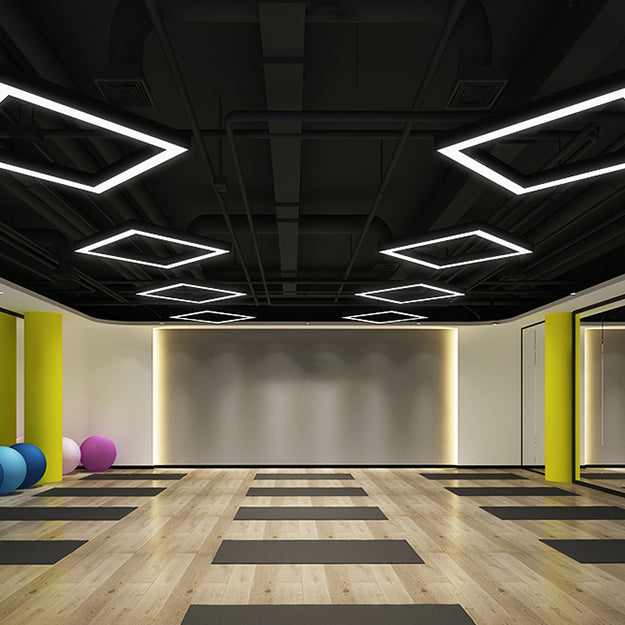 Metalen vierkante vorm hangend licht modern 1 licht spoelbevestiging verlichtingsarmaturen in zwart