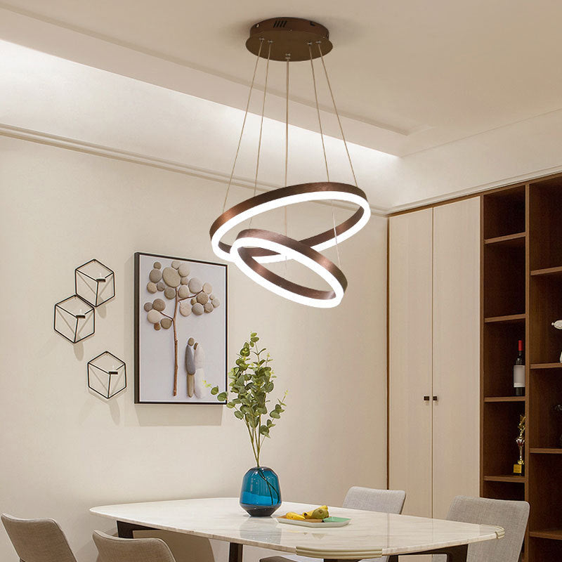 Lumo ad anello in metallo Luce a pendente MODERNA MODERNA LED LED APPENDENTE LUCE