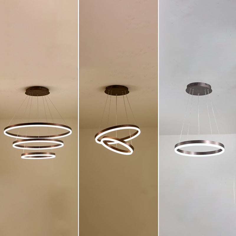 Lumo ad anello in metallo Luce a pendente MODERNA MODERNA LED LED APPENDENTE LUCE