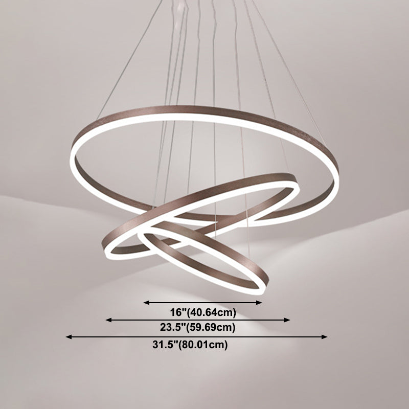 Lumo ad anello in metallo Luce a pendente MODERNA MODERNA LED LED APPENDENTE LUCE