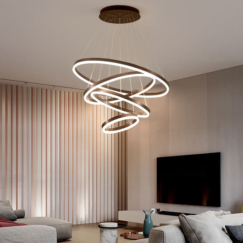 Lampada a sospensione a lampadario a più livello metallico semplice lampada a led a led