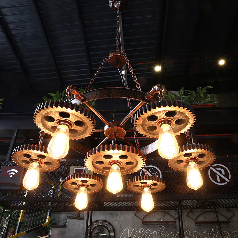 Lustre de style industriel multiples luminaire de tuyau à eau américaine