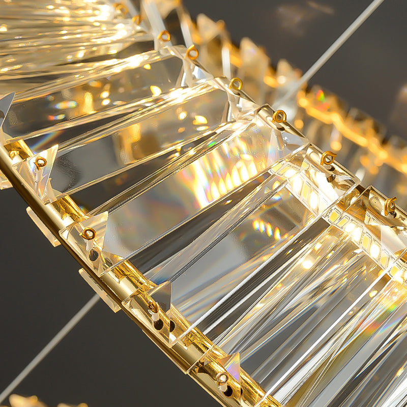 Ring Shape Hanging Lamp LED Crystal Chandelier Light for Bedroom