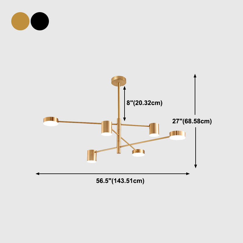 Moderne stijl cilindervorm hangsel kroonluchters metalen kroonluchter lichten