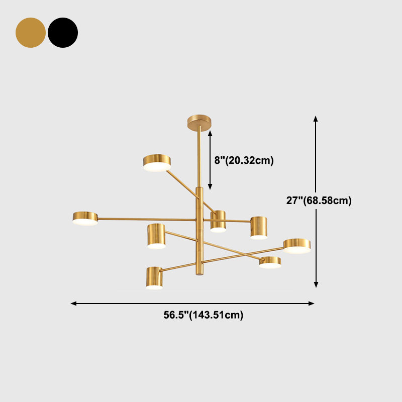 Moderne stijl cilindervorm hangsel kroonluchters metalen kroonluchter lichten