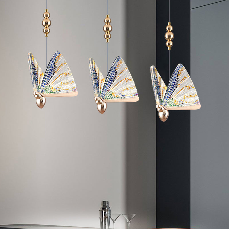 Modern de forma moderna de forma colgante de forma de mariposa Luz de metal para dormitorio para dormitorio