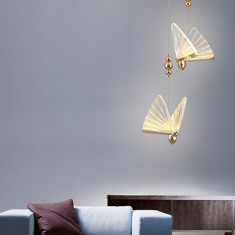 Modern de forma moderna de forma colgante de forma de mariposa Luz de metal para dormitorio para dormitorio