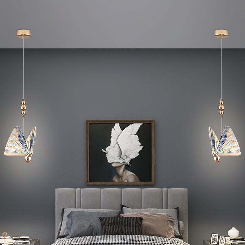 Modern de forma moderna de forma colgante de forma de mariposa Luz de metal para dormitorio para dormitorio