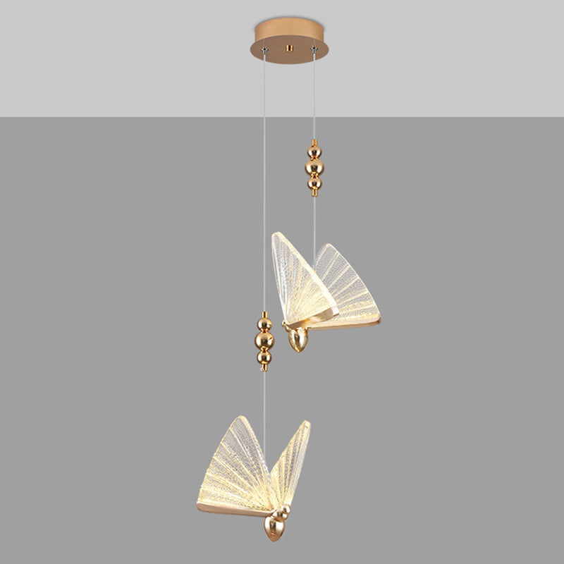 Modern de forma moderna de forma colgante de forma de mariposa Luz de metal para dormitorio para dormitorio
