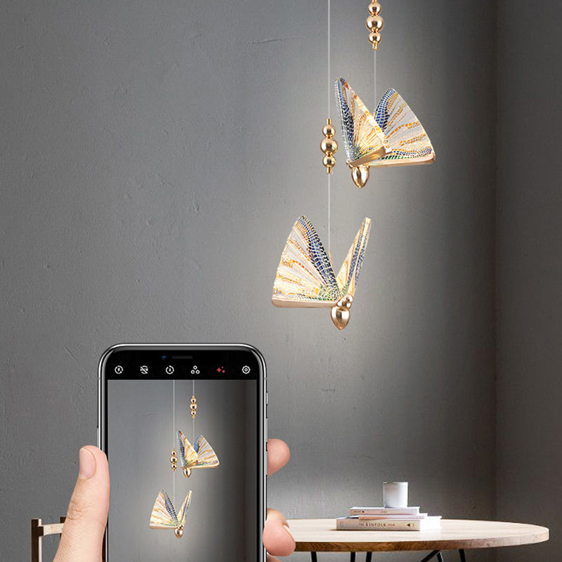 Modern de forma moderna de forma colgante de forma de mariposa Luz de metal para dormitorio para dormitorio