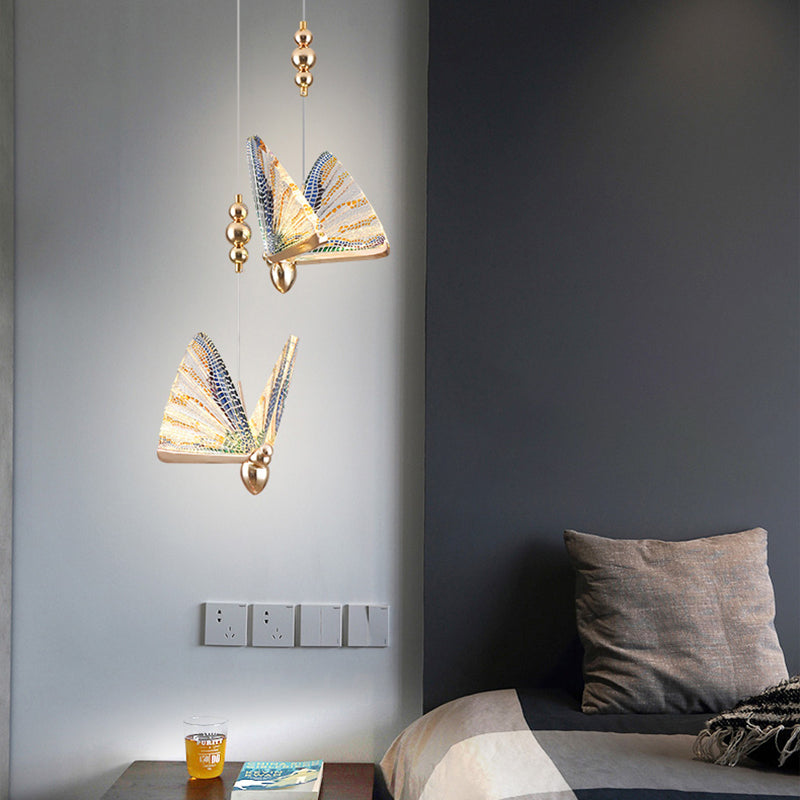 Modern de forma moderna de forma colgante de forma de mariposa Luz de metal para dormitorio para dormitorio