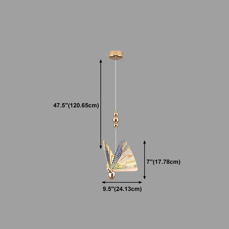 Modern de forma moderna de forma colgante de forma de mariposa Luz de metal para dormitorio para dormitorio