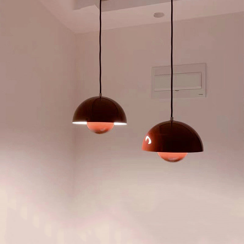 Macarons de metal de forma redonda Macarons de luz de 1 luz colgando lámpara montada colgada