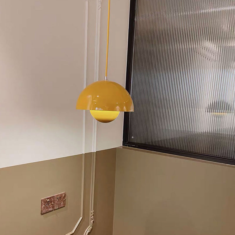 Round Shape Metal Hanging LightNordic Macarons 1-Light Hanging Mounted Light Fixture