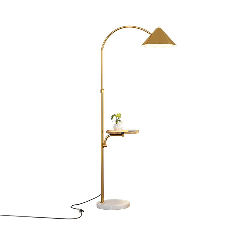 Noordse stijl metalen vloerlamp ijzeren tint bol vloerlicht met theetafel voor slaapkamer