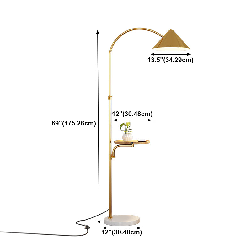 Noordse stijl metalen vloerlamp ijzeren tint bol vloerlicht met theetafel voor slaapkamer