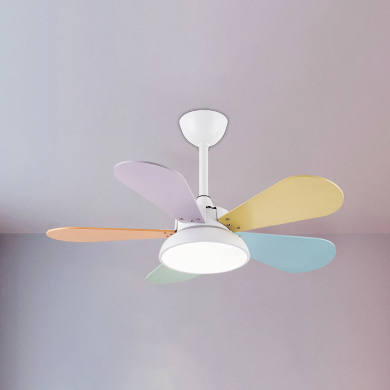 Lámpara de ventilador de techo estilo nórdico led metal techo de techo de montura de montaje para niños dormitorio