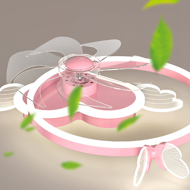Luz de techo de ventilador de techo de estilo chlidren Luz de montaje de mariposa LED con sombra acrílica
