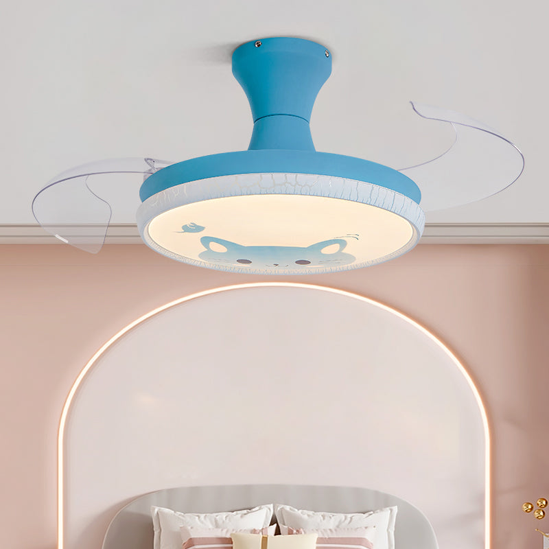 Kids Room LED LED Lampenfrequenzumbau Cartoon Halbflush-Licht mit unsichtbarer Klinge