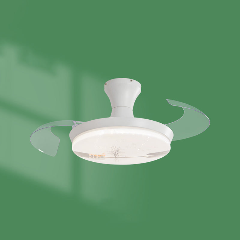 Kids Room LED LED Lampenfrequenzumbau Cartoon Halbflush-Licht mit unsichtbarer Klinge