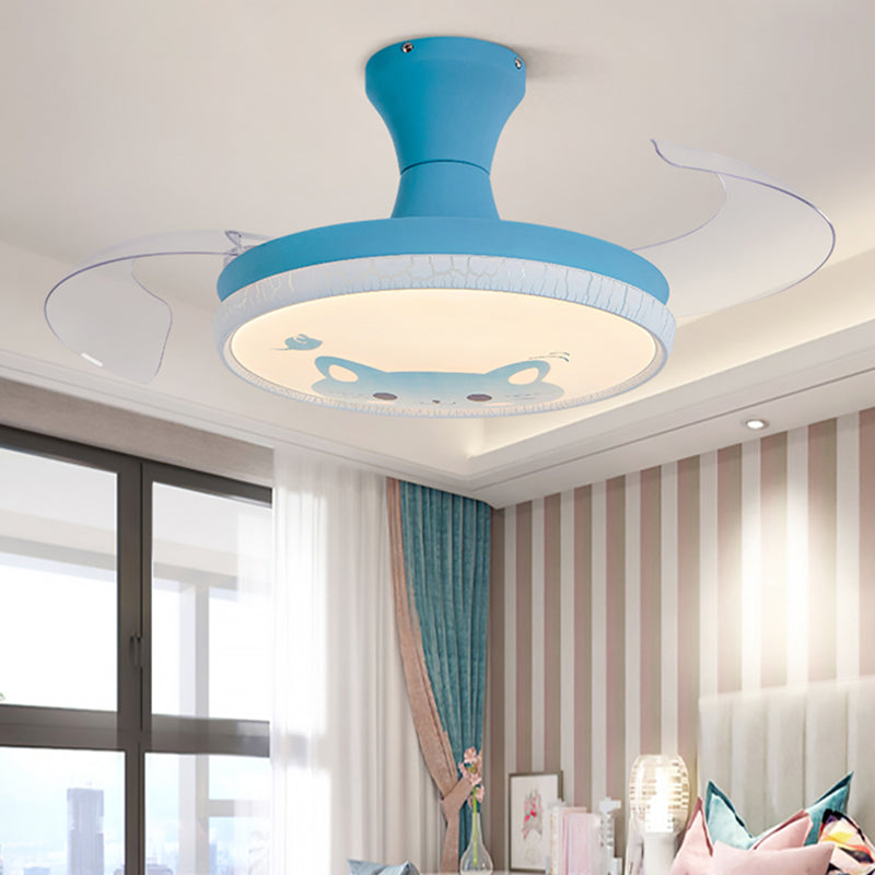 Kids Room LED LED Lampenfrequenzumbau Cartoon Halbflush-Licht mit unsichtbarer Klinge