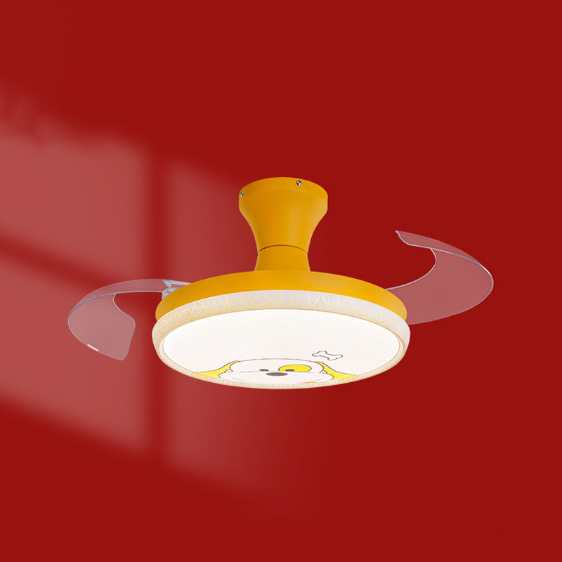 Kids Room LED LED Lampenfrequenzumbau Cartoon Halbflush-Licht mit unsichtbarer Klinge